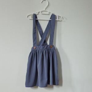 Girls' Dusty Blue Suspender Skirt, 5T